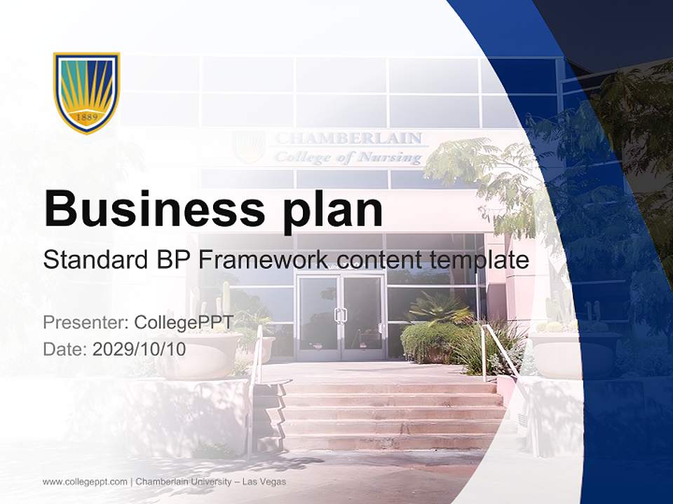 Chamberlain University – Las Vegas Competition/Entrepreneurship Contest PPT Template4:3 ratio PPT effect preview image9