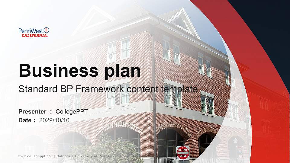 California University of Pennsylvania Competition/Entrepreneurship Contest PPT Template16:9 ratio PPT effect preview image