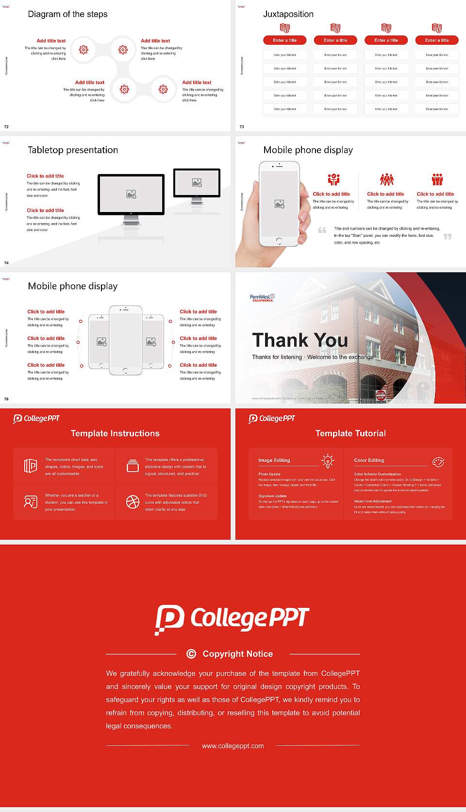California University of Pennsylvania Competition/Entrepreneurship Contest PPT Template16:9 ratio PPT effect preview image9