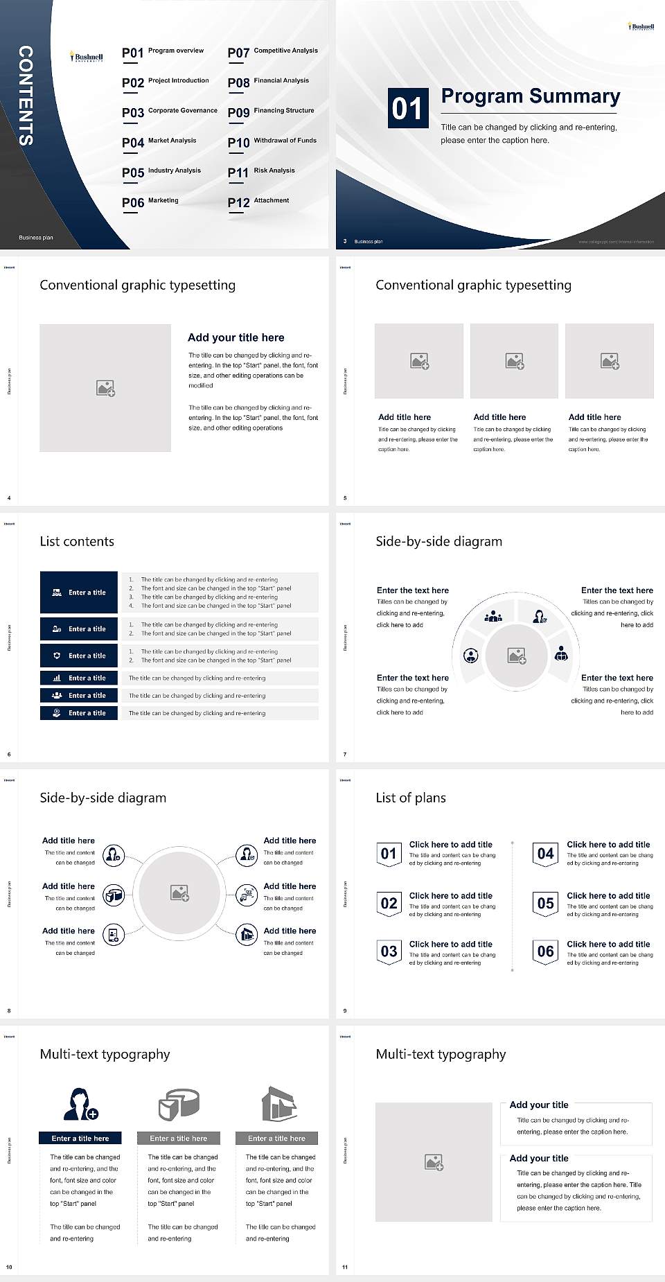 Bushnell University Competition/Entrepreneurship Contest PPT Template4:3 ratio PPT effect preview image2