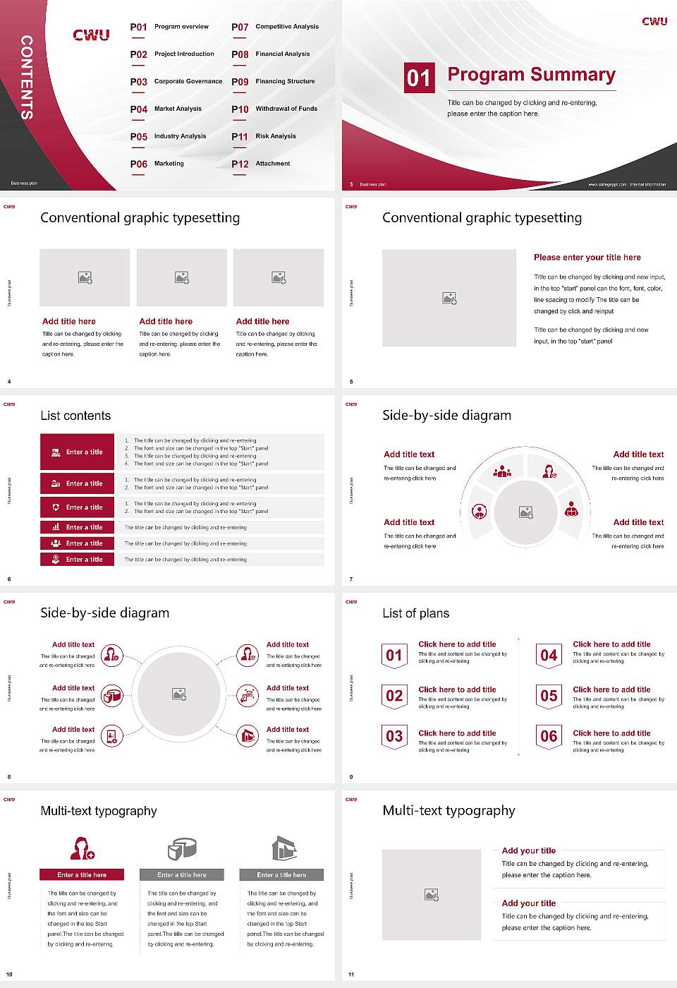 Central Washington University Competition/Entrepreneurship Contest PPT Template16:9 ratio PPT effect preview image2