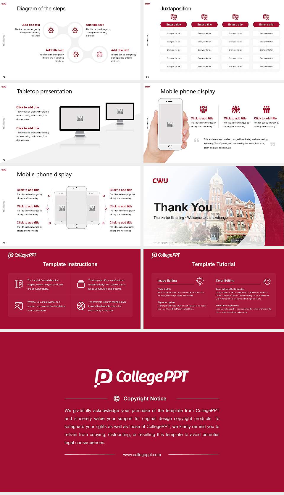 Central Washington University Competition/Entrepreneurship Contest PPT Template16:9 ratio PPT effect preview image9