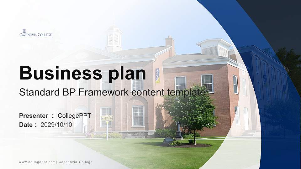 Cazenovia College Competition/Entrepreneurship Contest PPT Template16:9 ratio PPT effect preview image