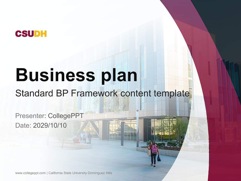 California State University-Dominguez Hills Competition/Entrepreneurship Contest PPT Template4:3 ratio PPT effect preview image9