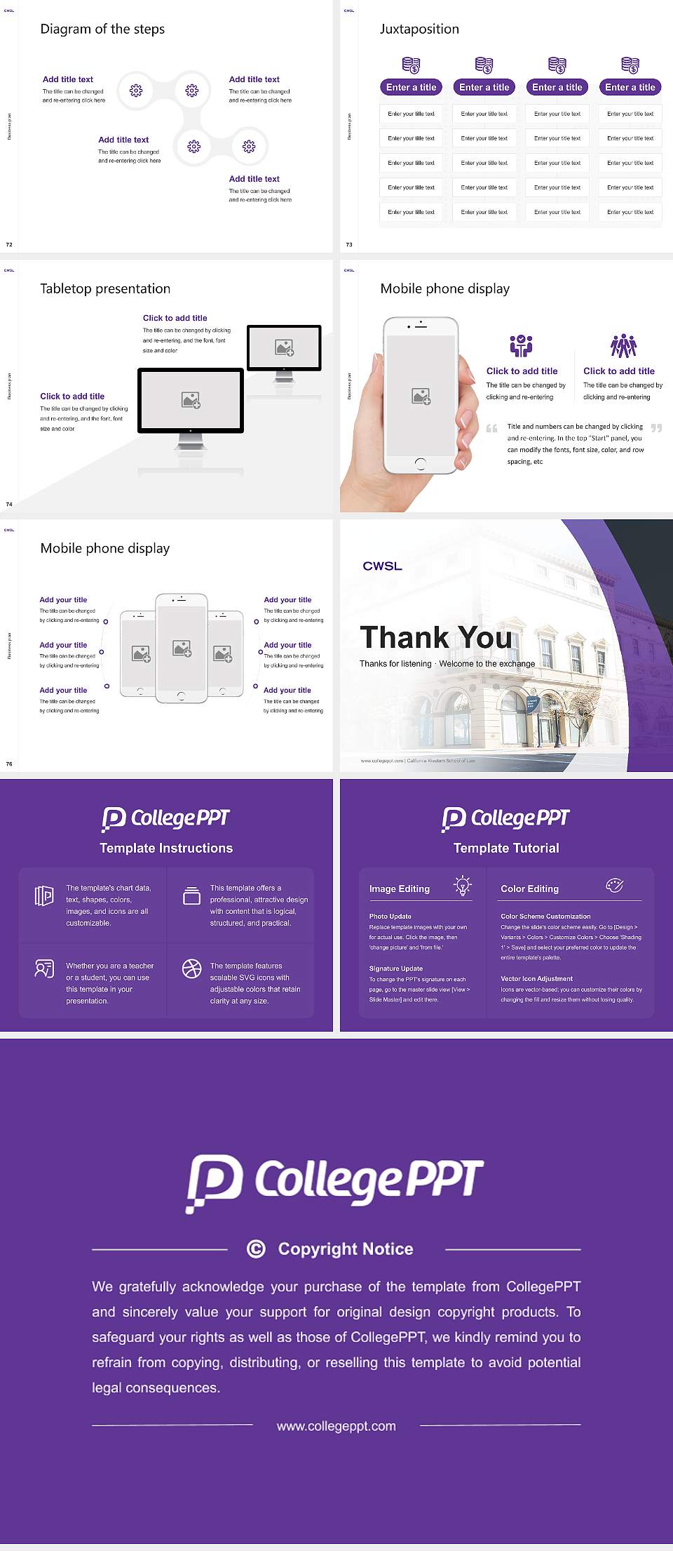 California Western School of Law Competition/Entrepreneurship Contest PPT Template4:3 ratio PPT effect preview image9