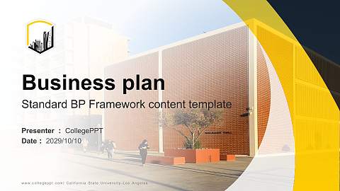 California State University-Los Angeles Competition/Entrepreneurship Contest PPT Template