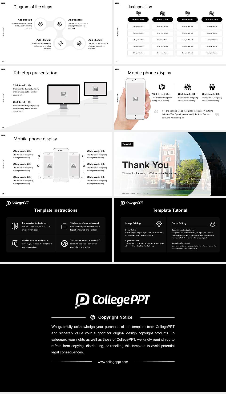 Bowdoin College Competition/Entrepreneurship Contest PPT Template16:9 ratio PPT effect preview image9