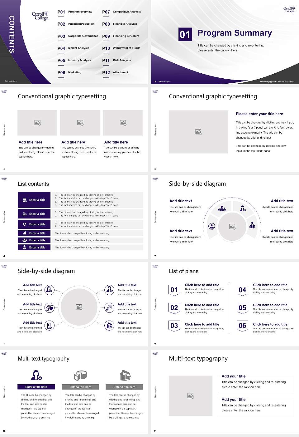 Carroll College Competition/Entrepreneurship Contest PPT Template16:9 ratio PPT effect preview image2