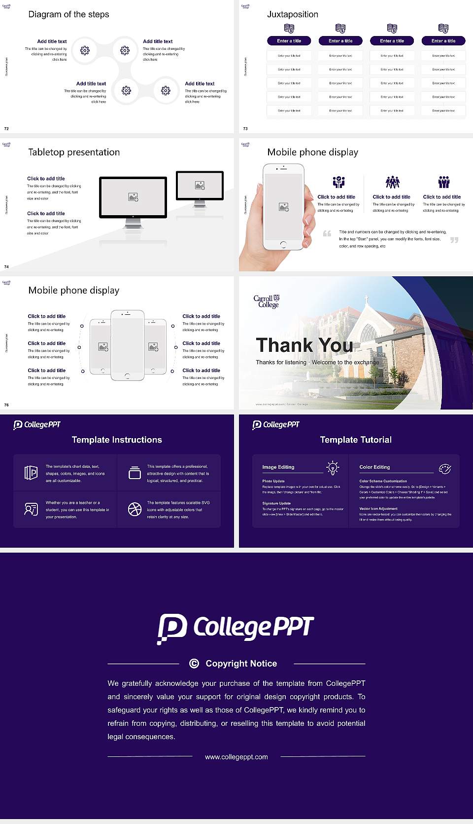 Carroll College Competition/Entrepreneurship Contest PPT Template16:9 ratio PPT effect preview image9