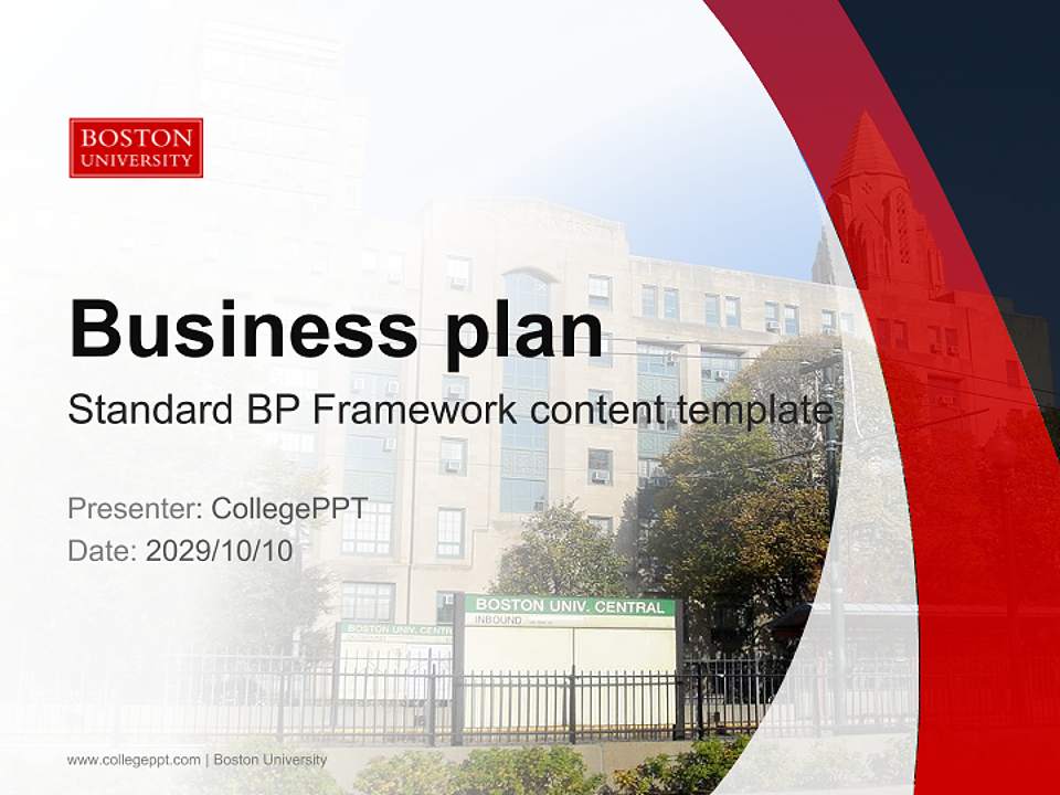Boston University Competition/Entrepreneurship Contest PPT Template4:3 ratio PPT effect preview image9