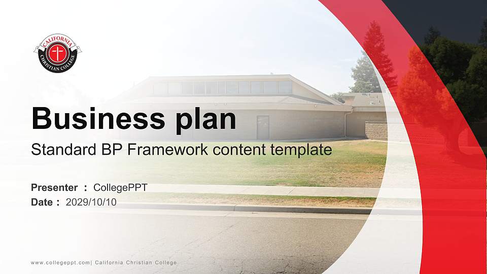 California Christian College Competition/Entrepreneurship Contest PPT Template16:9 ratio PPT effect preview image