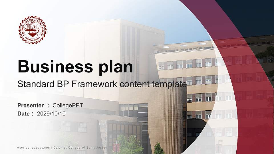 Calumet College of Saint Joseph Competition/Entrepreneurship Contest PPT Template16:9 ratio PPT effect preview image