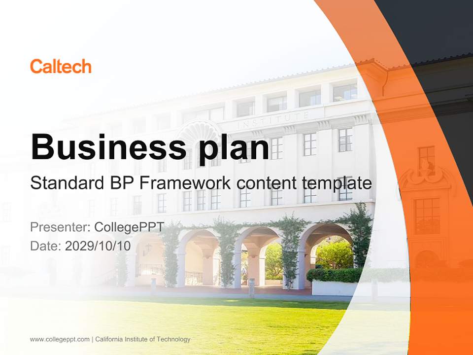 California Institute of Technology Competition/Entrepreneurship Contest PPT Template4:3 ratio PPT effect preview image9