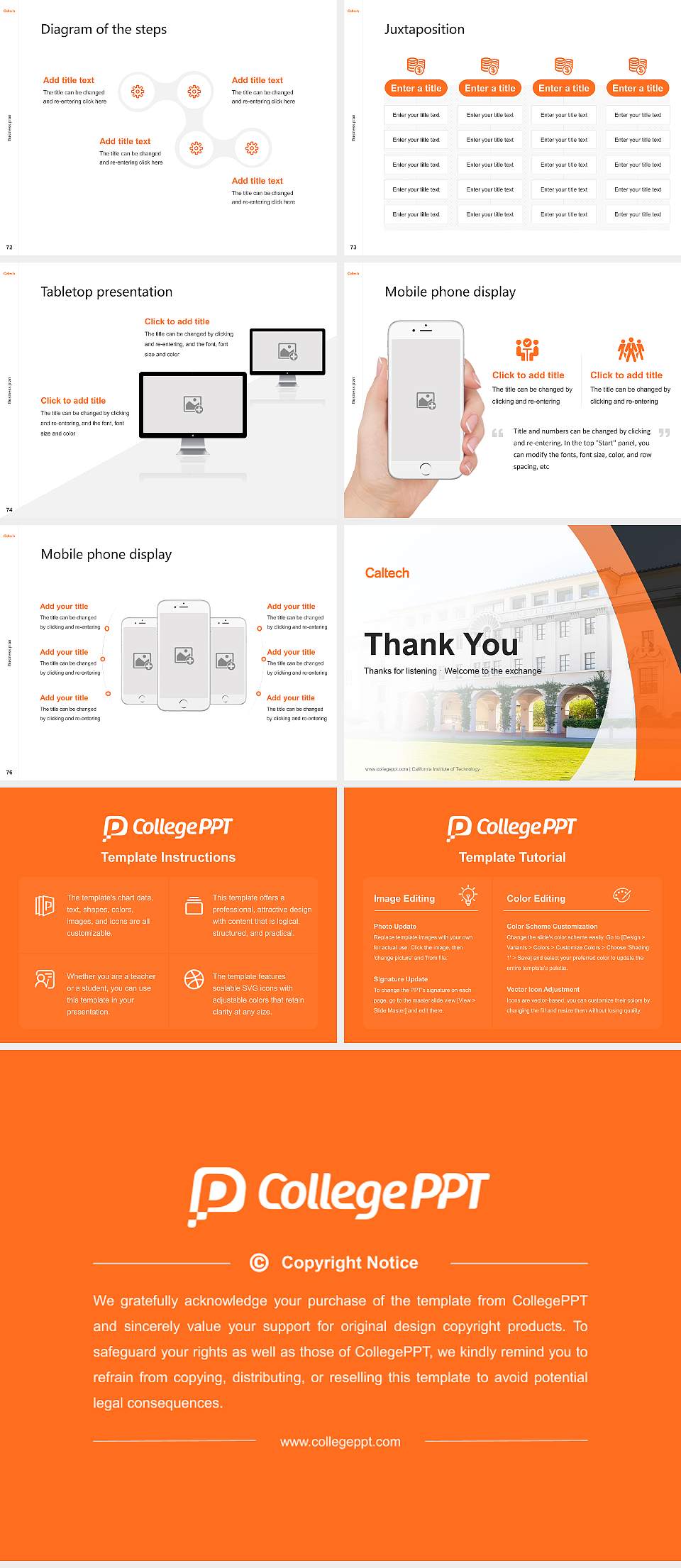 California Institute of Technology Competition/Entrepreneurship Contest PPT Template4:3 ratio PPT effect preview image9