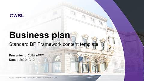 California Western School of Law Competition/Entrepreneurship Contest PPT Template