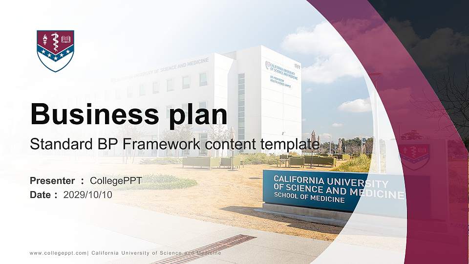 California University of Science and Medicine Competition/Entrepreneurship Contest PPT Template16:9 ratio PPT effect preview image