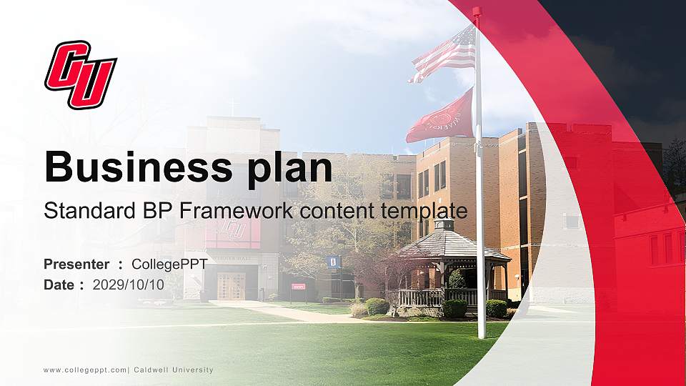 Caldwell University Competition/Entrepreneurship Contest PPT Template16:9 ratio PPT effect preview image