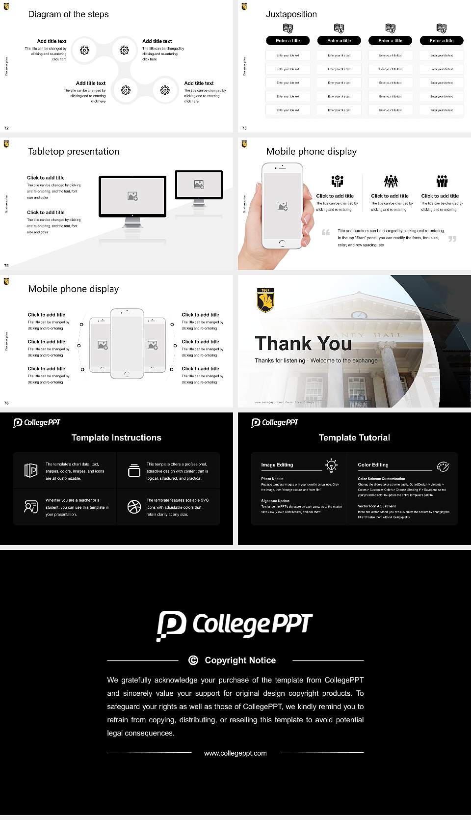 Cedar Crest College Competition/Entrepreneurship Contest PPT Template16:9 ratio PPT effect preview image9