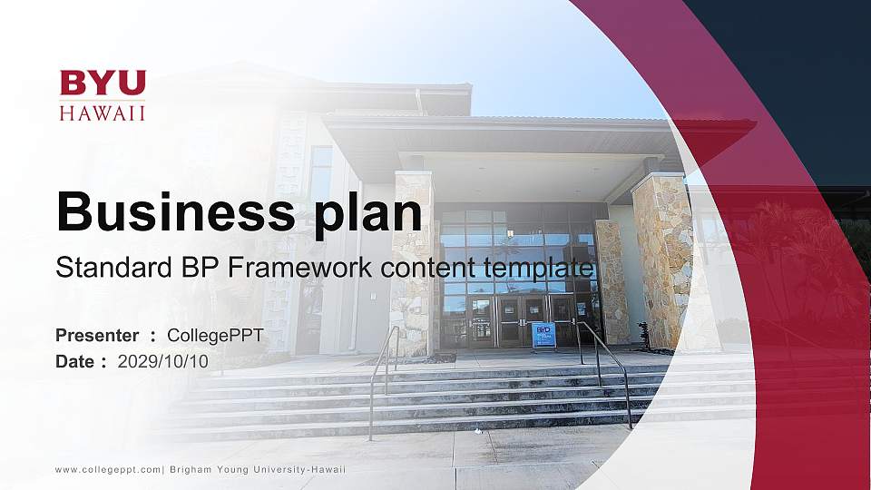 Brigham Young University-Hawaii Competition/Entrepreneurship Contest PPT Template16:9 ratio PPT effect preview image