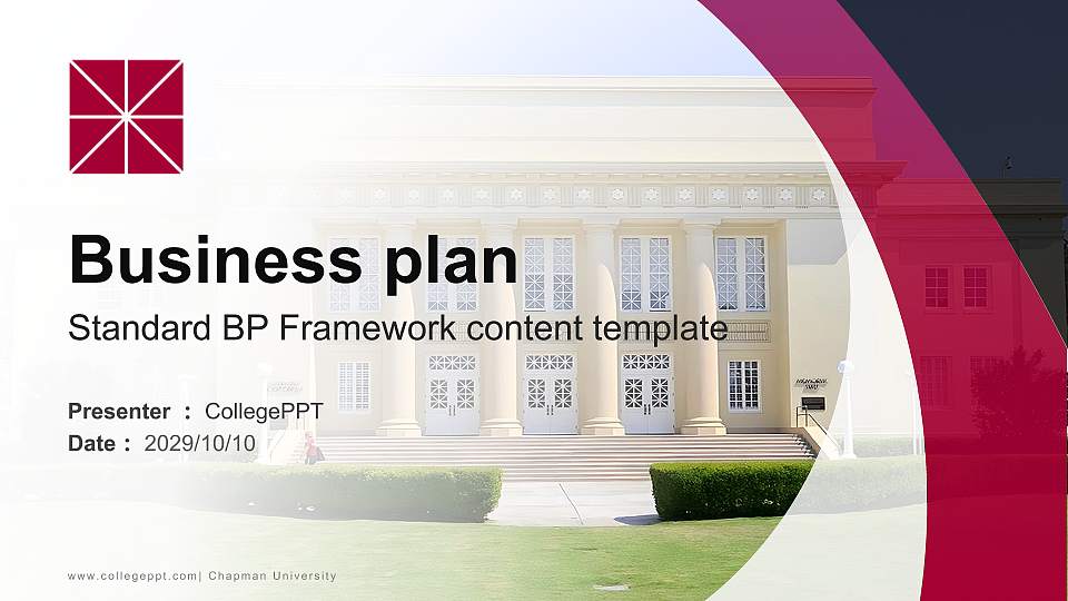 Chapman University Competition/Entrepreneurship Contest PPT Template16:9 ratio PPT effect preview image