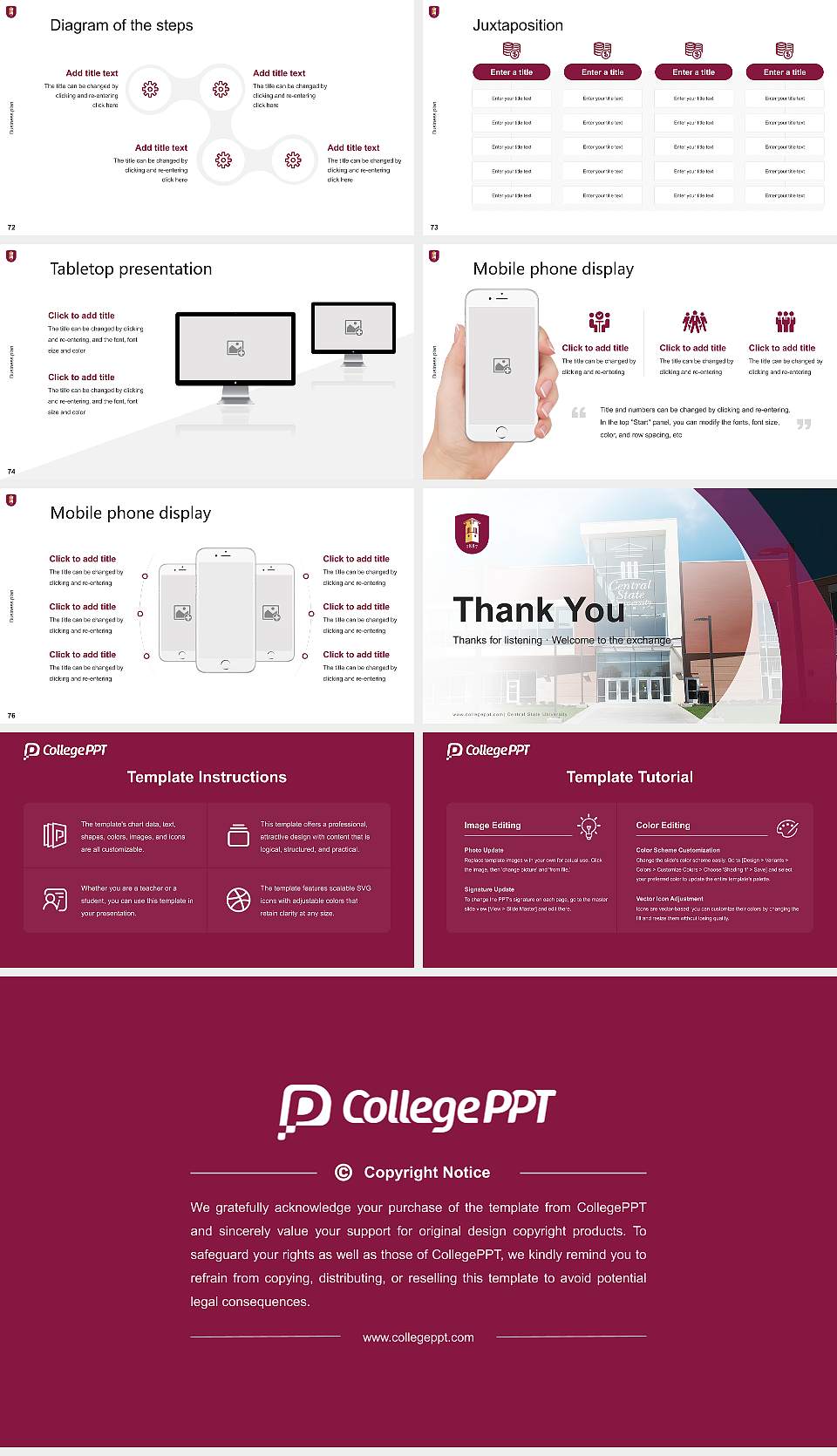Central State University Competition/Entrepreneurship Contest PPT Template16:9 ratio PPT effect preview image9