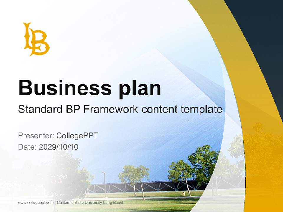 California State University-Long Beach Competition/Entrepreneurship Contest PPT Template4:3 ratio PPT effect preview image9