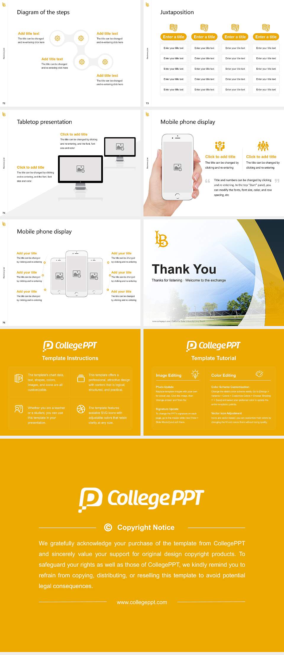 California State University-Long Beach Competition/Entrepreneurship Contest PPT Template4:3 ratio PPT effect preview image9