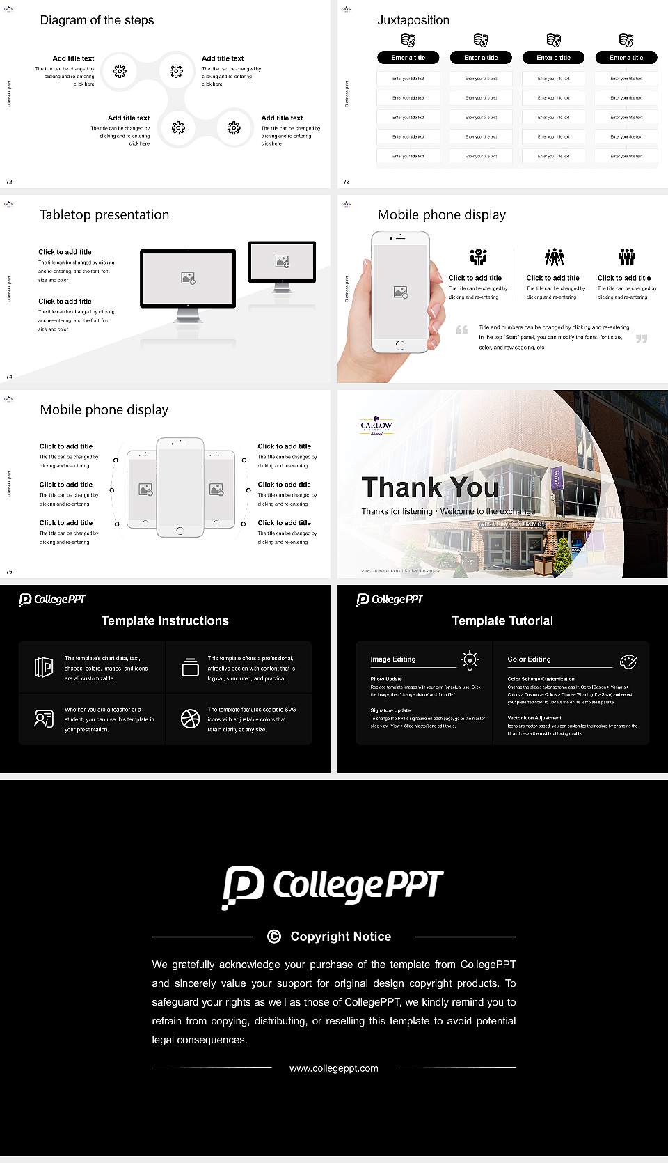 Carlow University Competition/Entrepreneurship Contest PPT Template16:9 ratio PPT effect preview image9