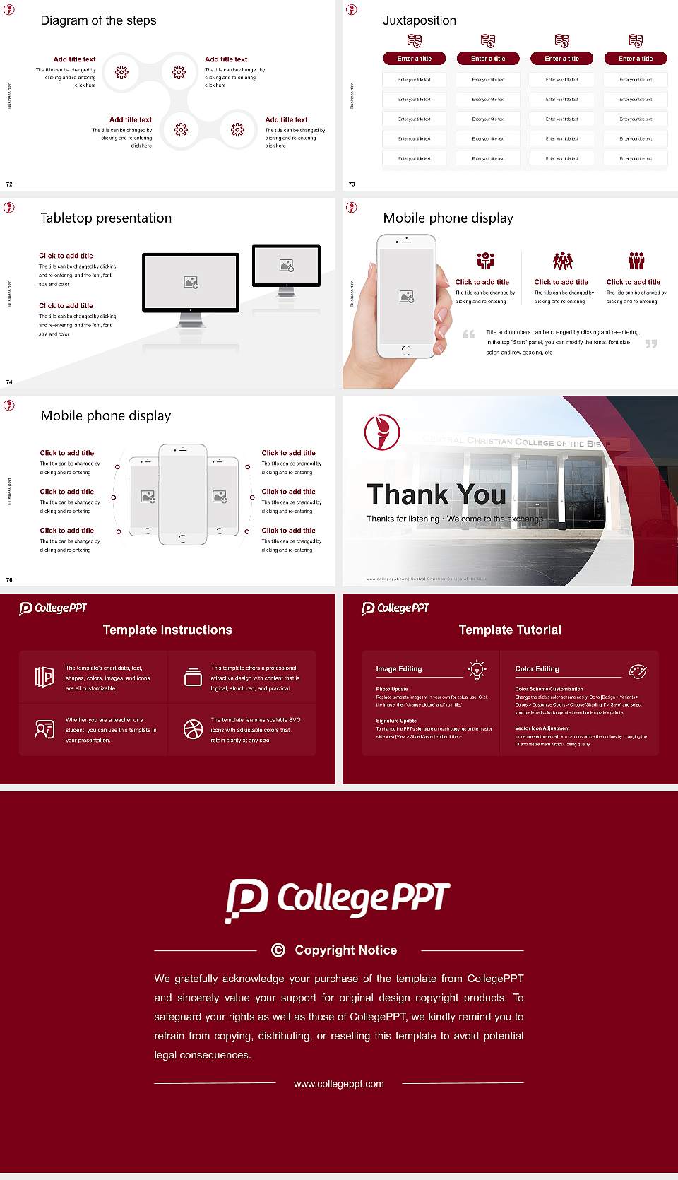 Central Christian College of the Bible Competition/Entrepreneurship Contest PPT Template16:9 ratio PPT effect preview image9