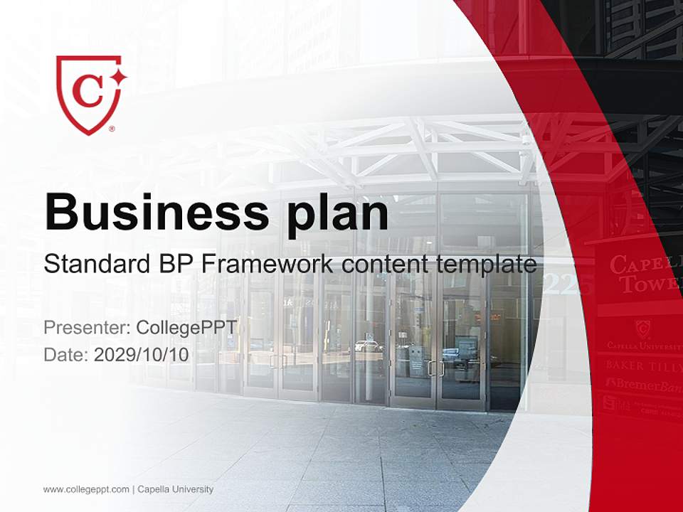 Capella University Competition/Entrepreneurship Contest PPT Template4:3 ratio PPT effect preview image9