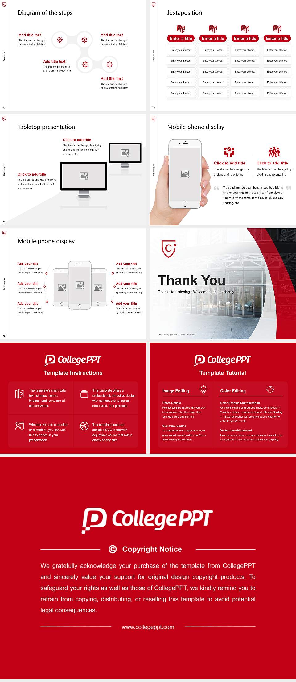 Capella University Competition/Entrepreneurship Contest PPT Template4:3 ratio PPT effect preview image9