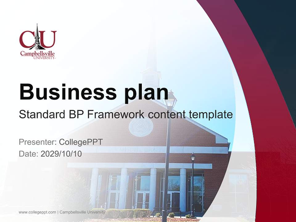 Campbellsville University Competition/Entrepreneurship Contest PPT Template4:3 ratio PPT effect preview image9