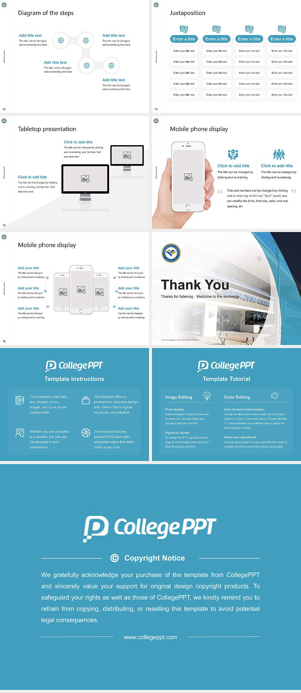 Carrington College Competition/Entrepreneurship Contest PPT Template4:3 ratio PPT effect preview image9