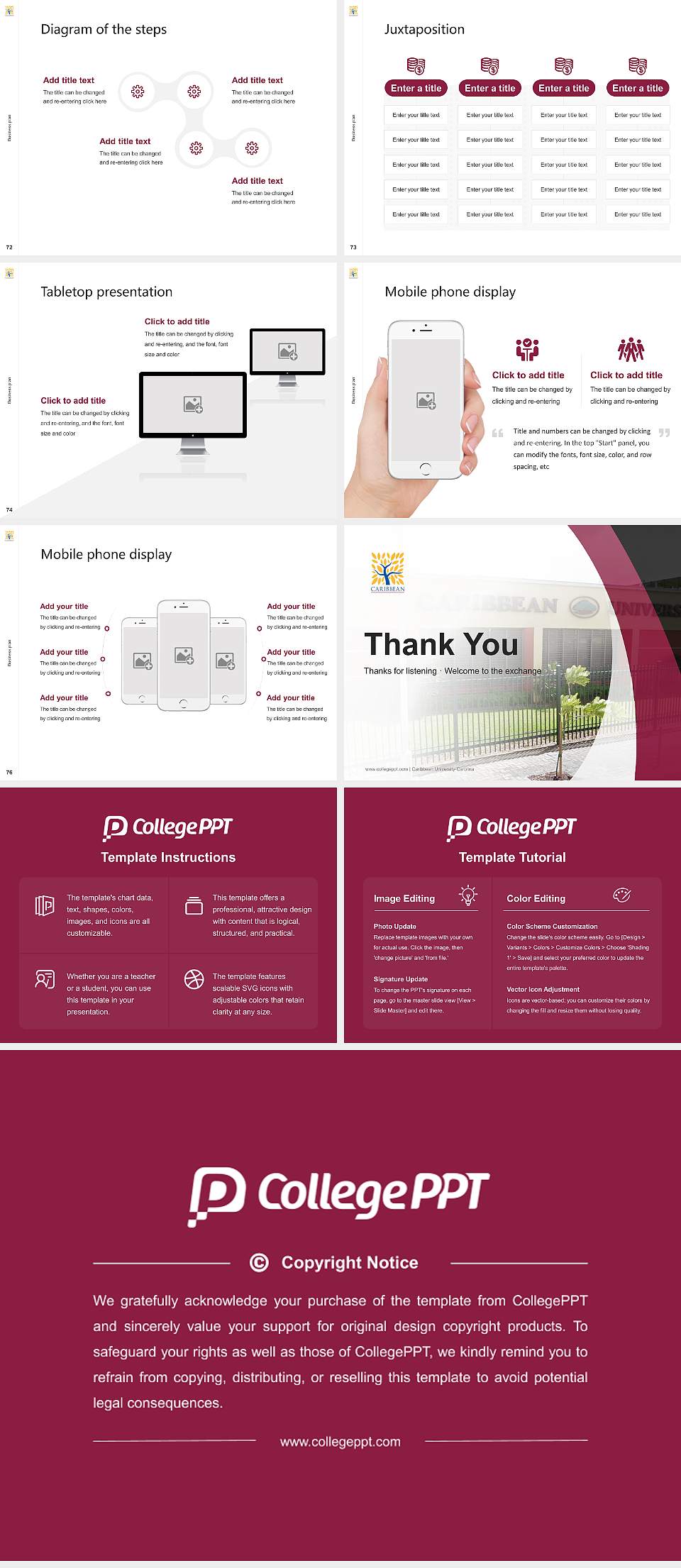 Caribbean University-Carolina Competition/Entrepreneurship Contest PPT Template4:3 ratio PPT effect preview image9