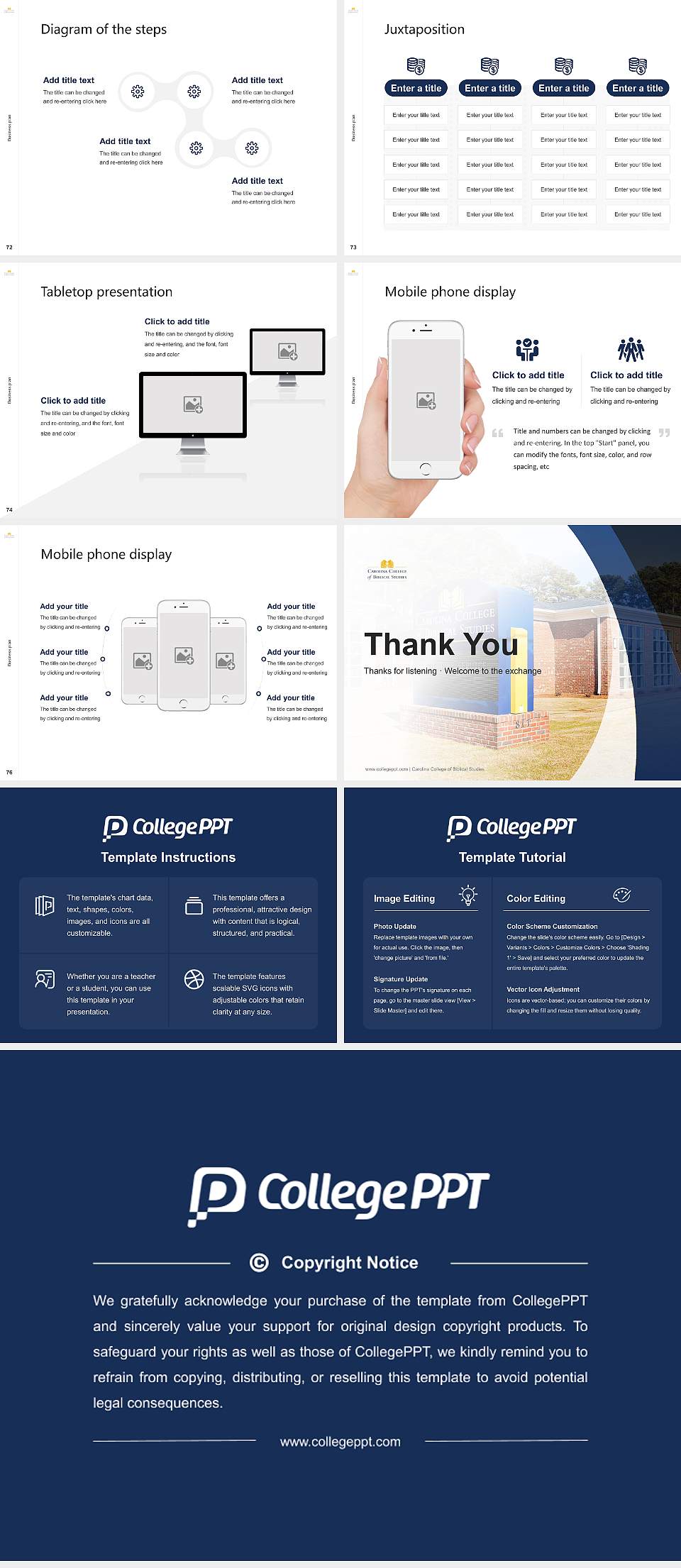 Carolina College of Biblical Studies Competition/Entrepreneurship Contest PPT Template4:3 ratio PPT effect preview image9