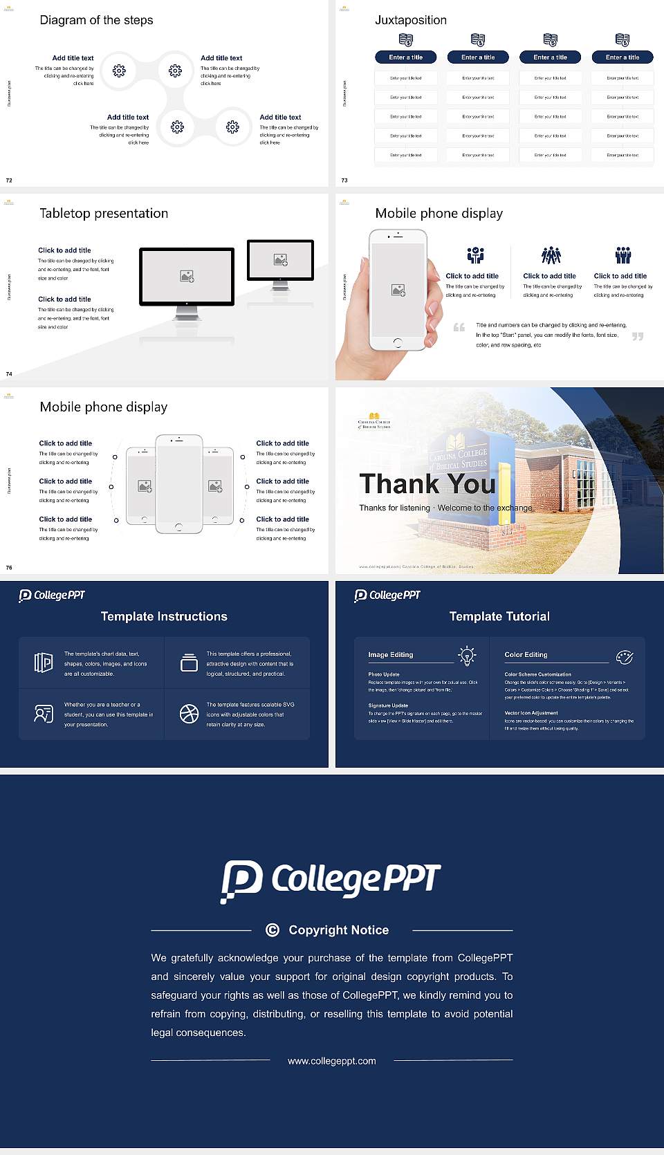 Carolina College of Biblical Studies Competition/Entrepreneurship Contest PPT Template16:9 ratio PPT effect preview image9