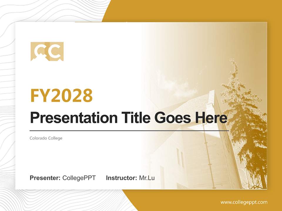 Colorado College Academic Presentation/Research Findings Report PPT Template4:3 ratio PPT effect preview image5