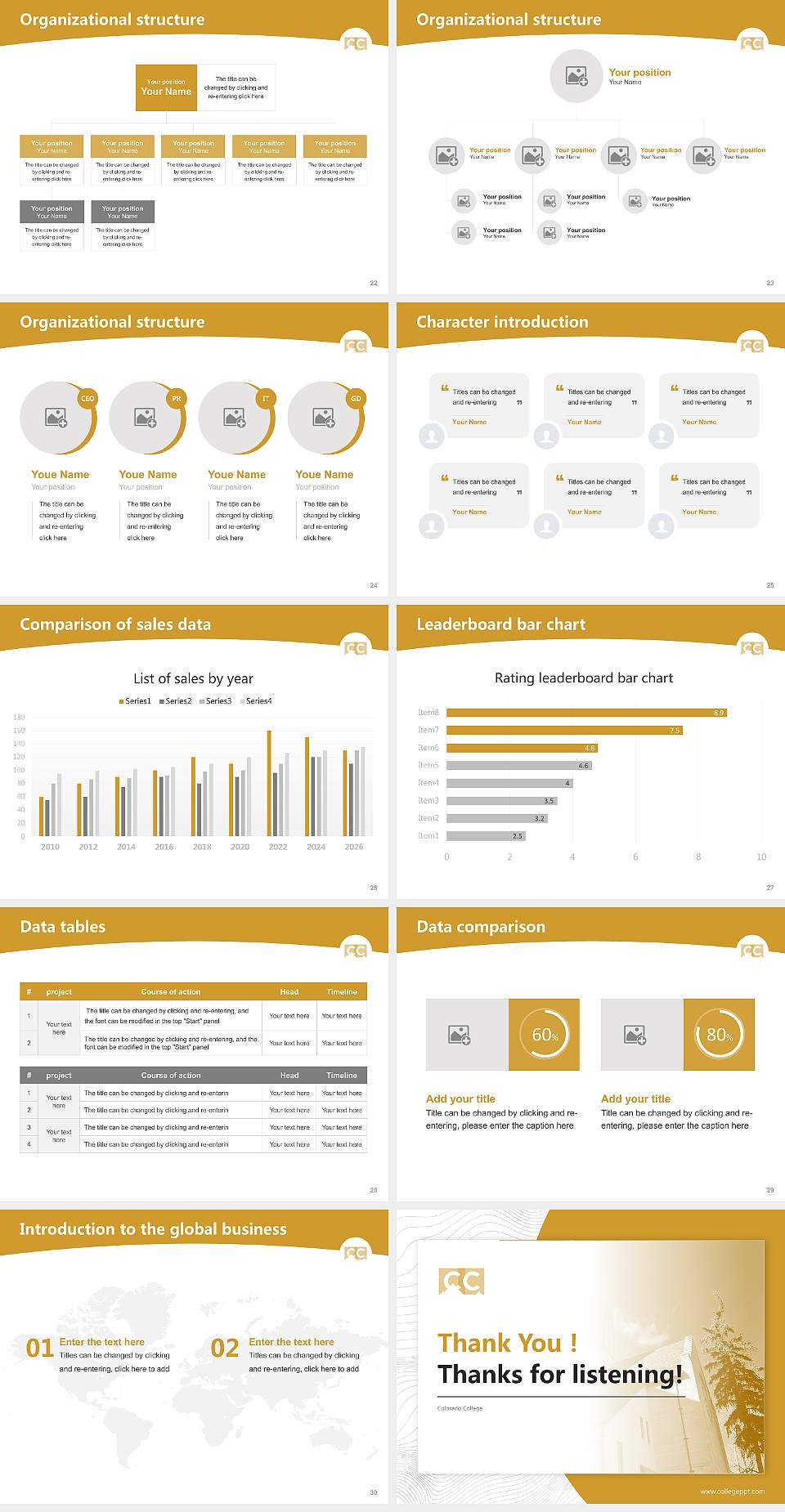 Colorado College Academic Presentation/Research Findings Report PPT Template4:3 ratio PPT effect preview image4