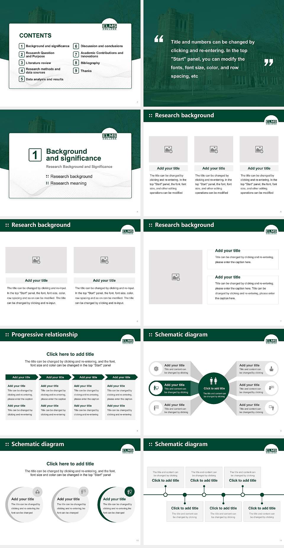 Elms College Graduation Thesis Defense PPT Template4:3 ratio PPT effect preview image2