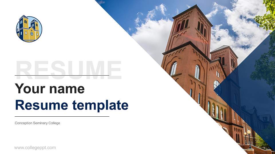 Conception Seminary College Resume PPT Template16:9 ratio PPT effect preview image
