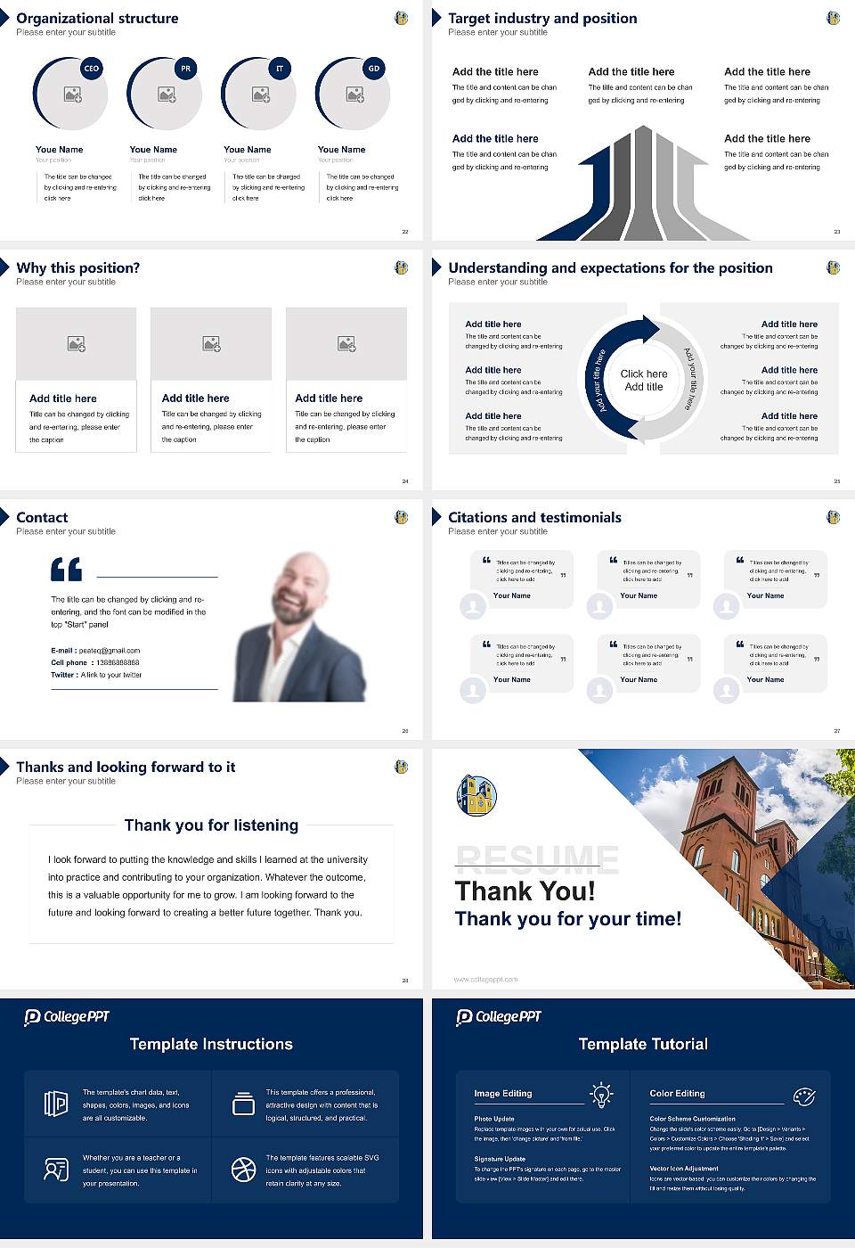 Conception Seminary College Resume PPT Template16:9 ratio PPT effect preview image4
