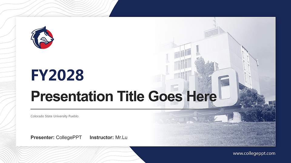 Colorado State University Pueblo Academic Presentation/Research Findings Report PPT Template16:9 ratio PPT effect preview image