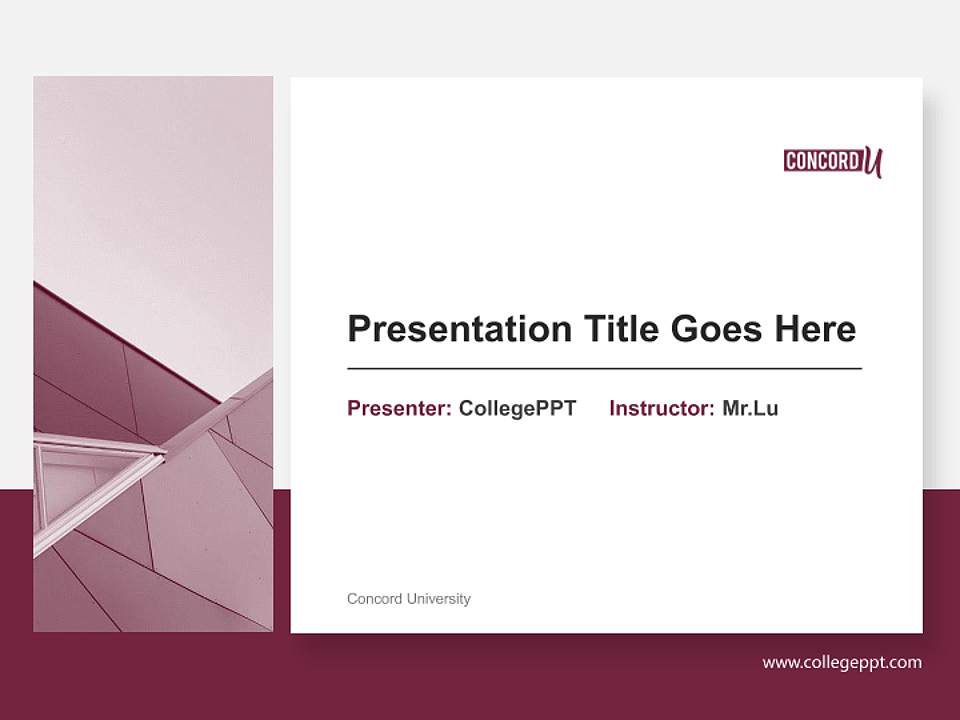 Concord University General Purpose PPT Template4:3 ratio PPT effect preview image6