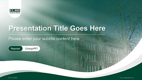 Elms College Lecture Sharing and Networking Event PPT Template