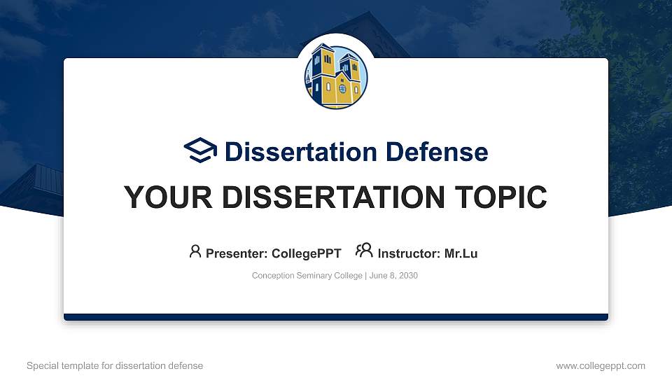 Conception Seminary College Graduation Thesis Defense PPT Template16:9 ratio PPT effect preview image