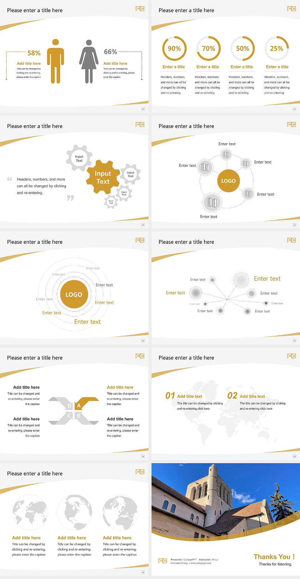 Colorado College Course/Courseware Creation PPT Template4:3 ratio PPT effect preview image4