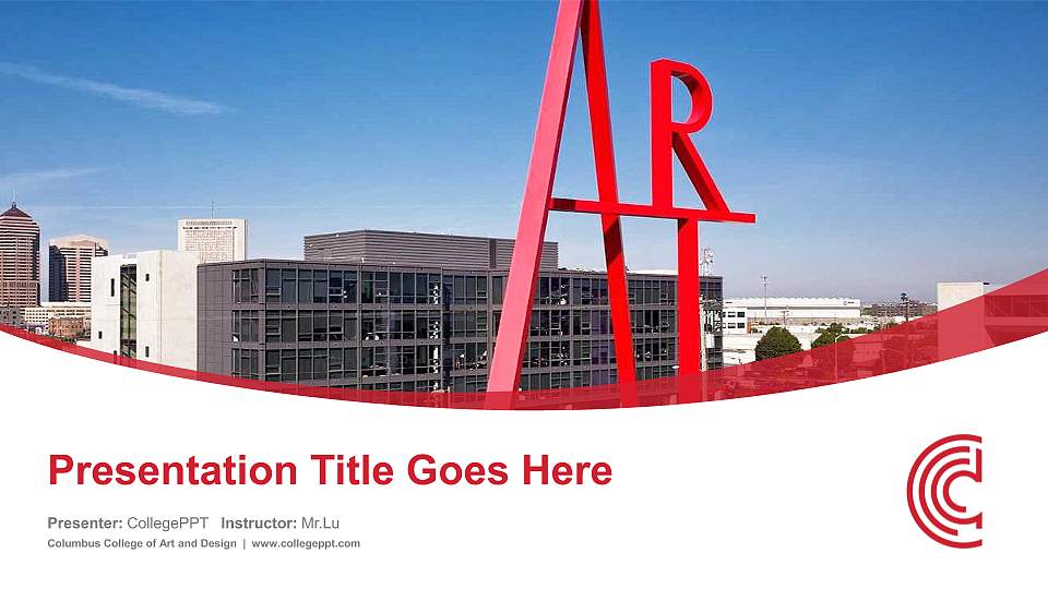Columbus College of Art and Design Course/Courseware Creation PPT Template16:9 ratio PPT effect preview image