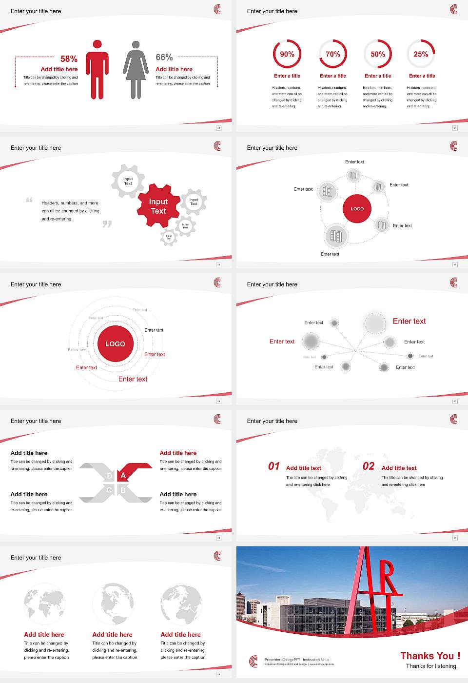 Columbus College of Art and Design Course/Courseware Creation PPT Template16:9 ratio PPT effect preview image4