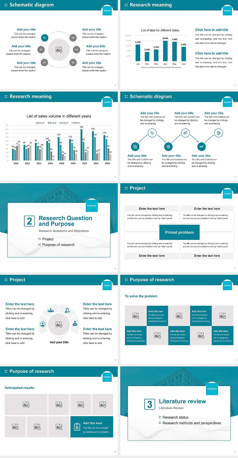 Columbia College Chicago Graduation Thesis Defense PPT Template4:3 ratio PPT effect preview image3