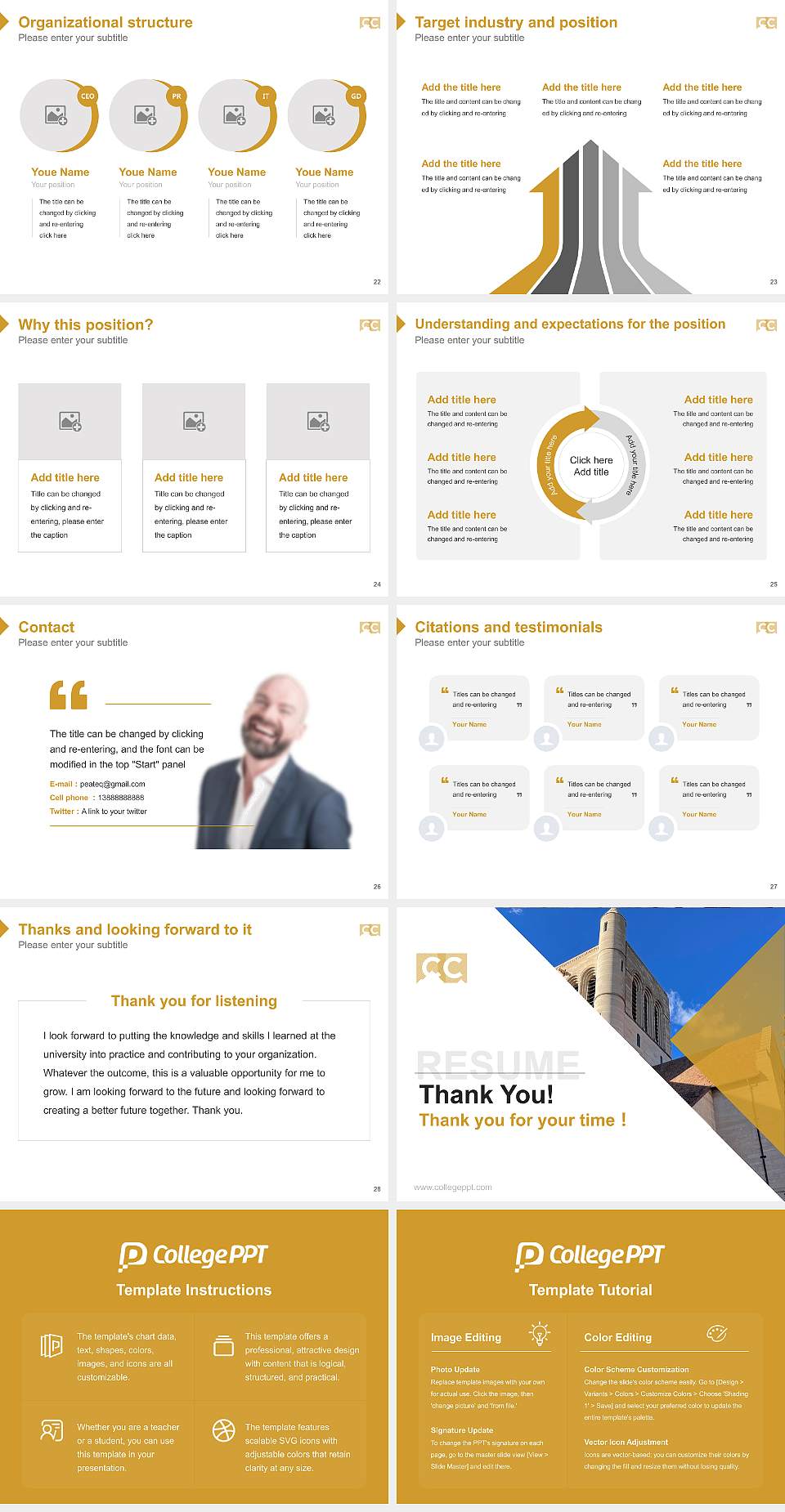 Colorado College Resume PPT Template4:3 ratio PPT effect preview image4